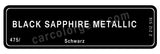 Black Sapphire Metallic, Color Code 475
