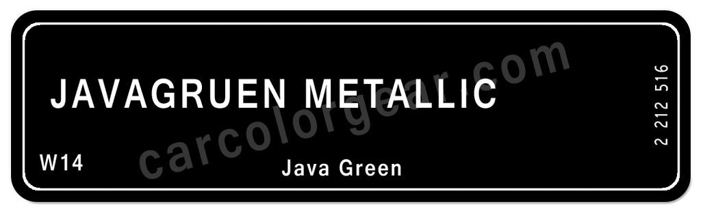 Java Green T-Shirt, Color Code W14 – Car Color Gear