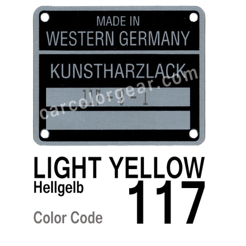 Light Yellow T-Shirt, Color Code 117 – Car Color Gear