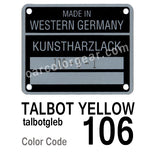 Talbot Yellow T-Shirt, Color Code 106