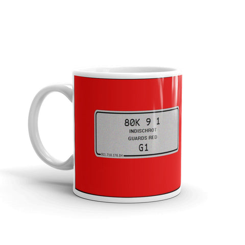 Guards Red Mug, Porsche Color Code 80K 9 1
